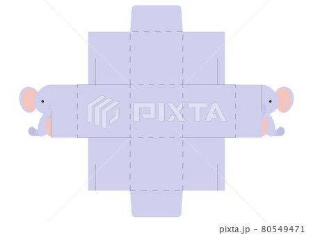 Simple packaging favor box elephant design for sweets, candies, small presents, bakery. Party package die cut template, great design for any purposes, birthdays, baby showers, halloween, christmas. 80549471