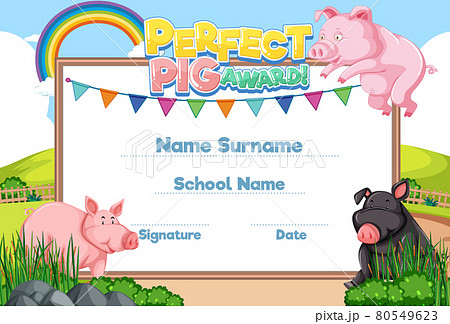 Diploma or certificate template for school kids 80549623
