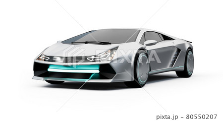Non-existent brand-less generic concept silver sport electric car Non-existent brand-less generic concept silver sport electric car 80550207