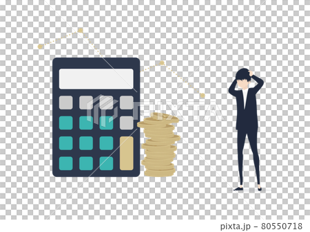 株価下落・急落・暴落・大損のイラスト素材 80550718