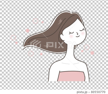 風に髪をなびかせる女性 風に髪をなびかせる女性 80550770