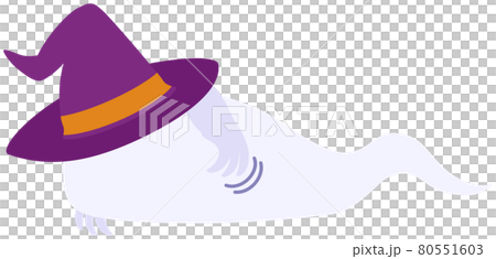 Illustration of a ghost lying down on Halloween Illustration of a ghost lying down on Halloween 80551603
