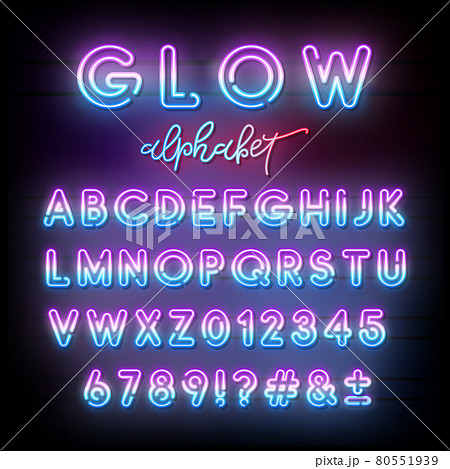 Neon light alphabet.  80551939