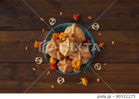 Day of the dead, Dia De Los Muertos Background With bread of death Day of the dead, Dia De Los Muertos Background With bread of death 80552275