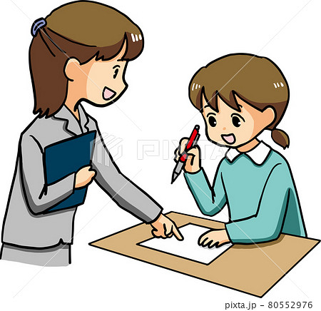 生徒に勉強を教える女性教師 生徒に勉強を教える女性教師 80552976