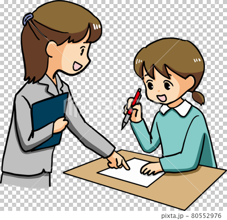 生徒に勉強を教える女性教師 生徒に勉強を教える女性教師 80552976