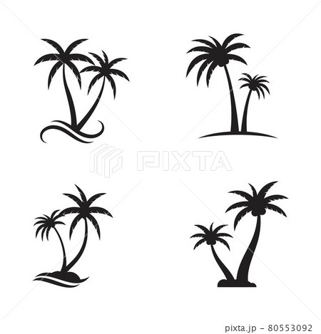 Palm tree summer logo template 80553092
