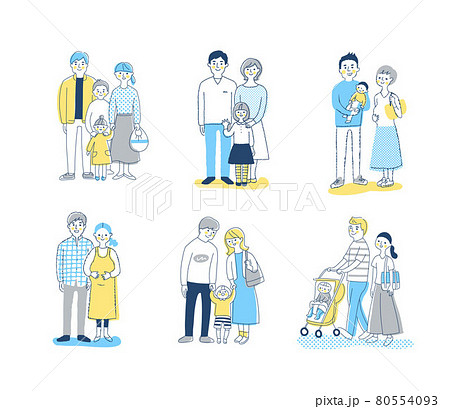 6組の若い家族 全身 セット 6組の若い家族 全身 セット 80554093