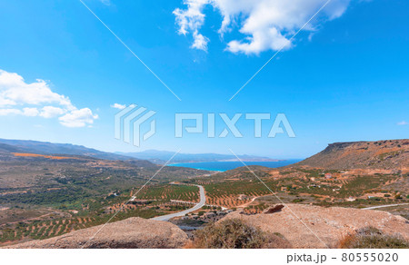 Beautiful landscape of Crete, sea and mountain. Beautiful landscape of Crete, sea and mountain. 80555020