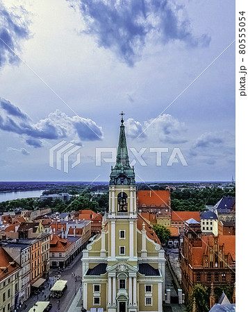 Aerial view of the Holy Spirit Church in Torun, Poland Aerial view of the Holy Spirit Church in Torun, Poland 80555054