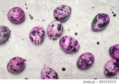 Quail eggs on light background 80555074