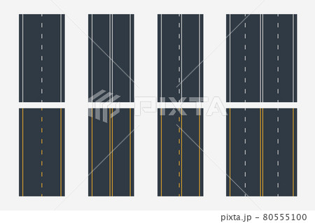 dofferent road lines in set top view dofferent road lines in set top view 80555100