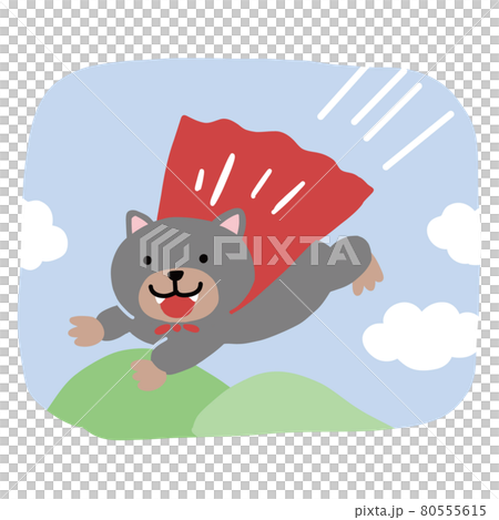 空を飛ぶスーパータスマニアデビルのベクターイラスト 空を飛ぶスーパータスマニアデビルのベクターイラスト 80555615