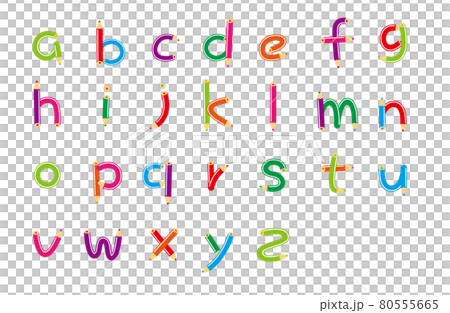 流行色鉛筆字母 ABC 小寫 80555665