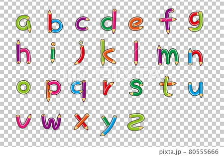 Pop Color Pencil Character ABC Lowercase Outline 80555666