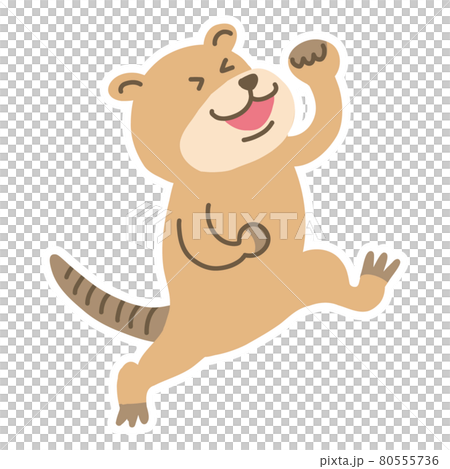 喜んでガッツポーズのクアッカワラビーのベクターイラストのイラスト素材