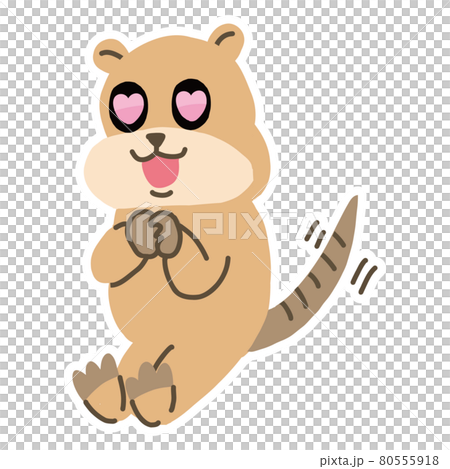 目がハートマークのクアッカワラビーのベクターイラスト 目がハートマークのクアッカワラビーのベクターイラスト 80555918