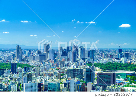 東京風景 2021年 青空と緑と地平線 品川 白金方面 東京風景 2021年 青空と緑と地平線 品川 白金方面 80555977