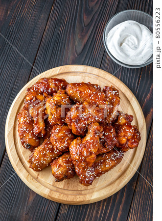 Orange glazed chicken wings Orange glazed chicken wings 80556223