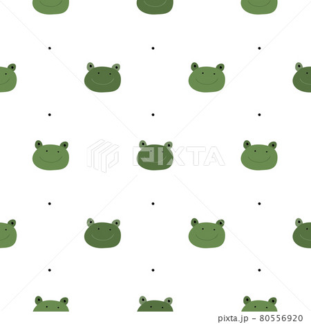 Funny Frogs Abstract Seamless Pattern Backgroundのイラスト素材