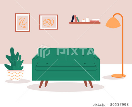 Interracial lesbian couple relaxing on comfy sofa in living room. Spending time together in apartment. Woman with laptop. People sitting on couch. Post-quarantine lifestyle. Vector illustration. Interracial lesbian couple relaxing on comfy sofa in living room. Spending time together in apartment. Woman with laptop. People sitting on couch. Post-quarantine lifestyle. Vector illustration. 80557998