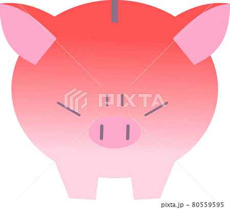 怒った表情のブタの貯金箱のイラスト素材
