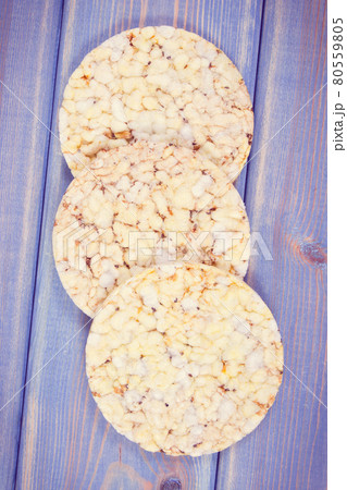 Rice or corn diet bread for breakfast, healthy nutrition concept 80559805