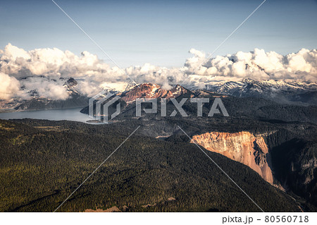 Aerial View from Airplane of Canadian Mountain Landscape 80560718