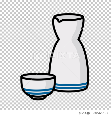 お酒 日本酒 徳利 お猪口 カットイラスト 素材のイラスト素材