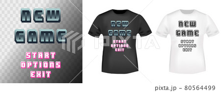 Retro video game typography for t-shirt, stamp, tee print, applique, fashion slogan, badge, label clothing, jeans, or other printing products. Vector illustration 80564499