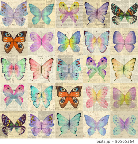 Newspaper seamless pattern with old vintage unreadable paper texture background 80565264