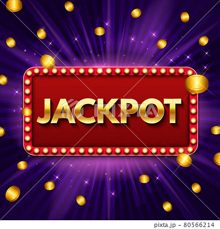 Jackpot background with falling gold confetti. Casino or lottery advertising template. Vector illustration Jackpot background with falling gold confetti. Casino or lottery advertising template. Vector illustration 80566214