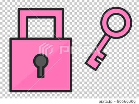 用鑰匙鎖上掛鎖以採取安全措施的圖示 80566306