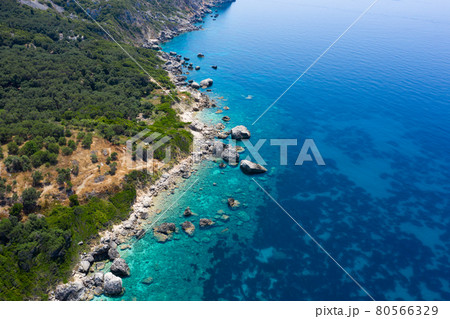 beautiful view of the beach and the sea. aerial photography beautiful view of the beach and the sea. aerial photography 80566329