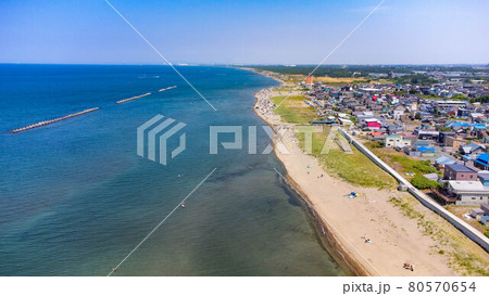 夏の銭函海岸 80570654