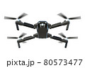 ドローンCG 黒 オリジナルデザイン_A009 正面下から 羽回転 背景無し 80573477