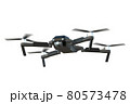 ドローンCG 黒 オリジナルデザイン_A008 左向き4 羽回転 背景無し 80573478