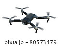 ドローンCG 黒 オリジナルデザイン_A006 左向き1 羽回転 背景無し 80573479