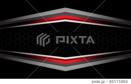 Abstract red silver geometric hexagon mesh on black background Abstract red silver geometric hexagon mesh on black background 80573860