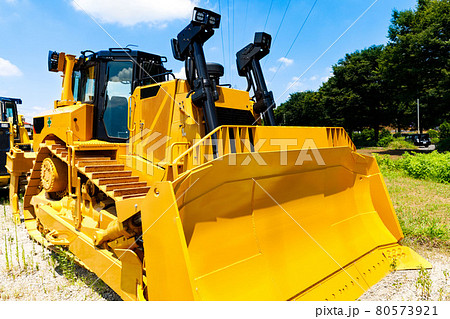 工事車両 重機 ブルドーザーの写真素材