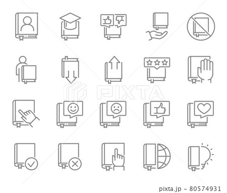 Set of book line icons. Brainstorm, encyclopedia, notebook, Bible, bookstore and more. 80574931