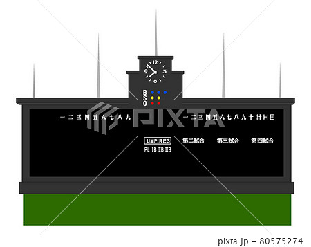 高校野球聖地甲子園大会試合前のスコアボードのイラスト素材
