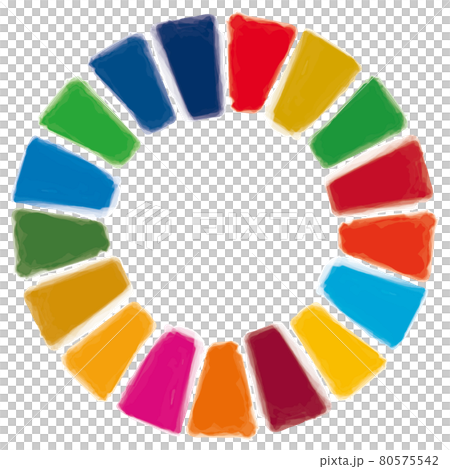 Watercolor hand drawn icon of SDGs image Watercolor hand drawn icon of SDGs image 80575542