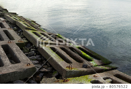 Coastal defense at the sea coast. Coastal defense at the sea coast. 80576522