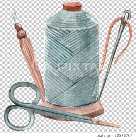 Sewing and needlework watercolor 80576764