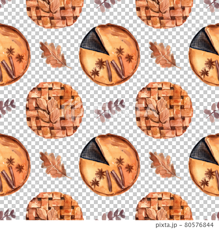 Autumn daily pattern seamless watercolor 80576844