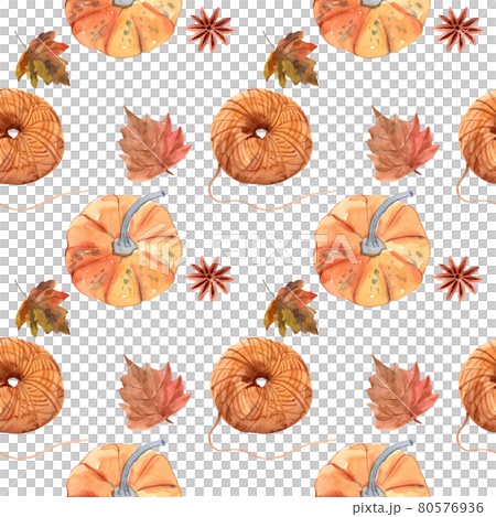 Autumn daily pattern seamless watercolor 80576936