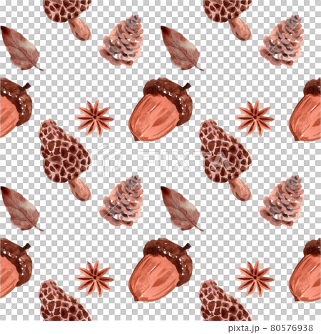 Autumn daily pattern seamless watercolor 80576938