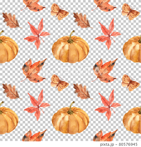 Autumn daily pattern seamless watercolor Autumn daily pattern seamless watercolor 80576945
