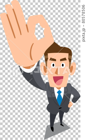 A businessman showing an OK sign by hand 80578506